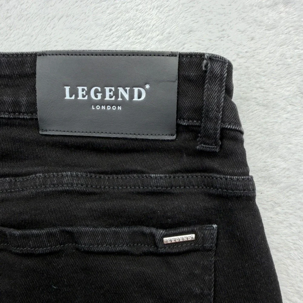 Legend London Jeans Mens 34x34 Black Slim Fit Denim LL-2022-296 Stretch